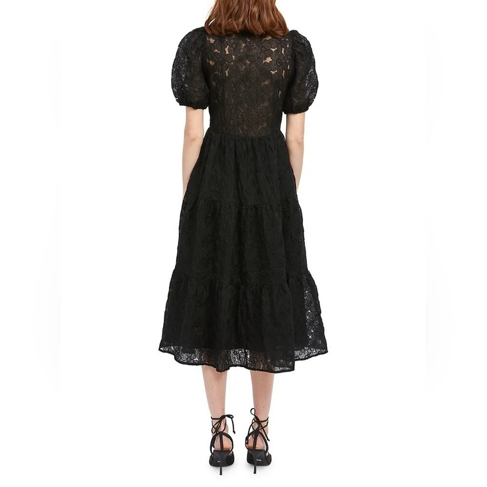 En Saison-Agathe Floral Embroidered V-Neck Midi Dress - Picture 2 of 8